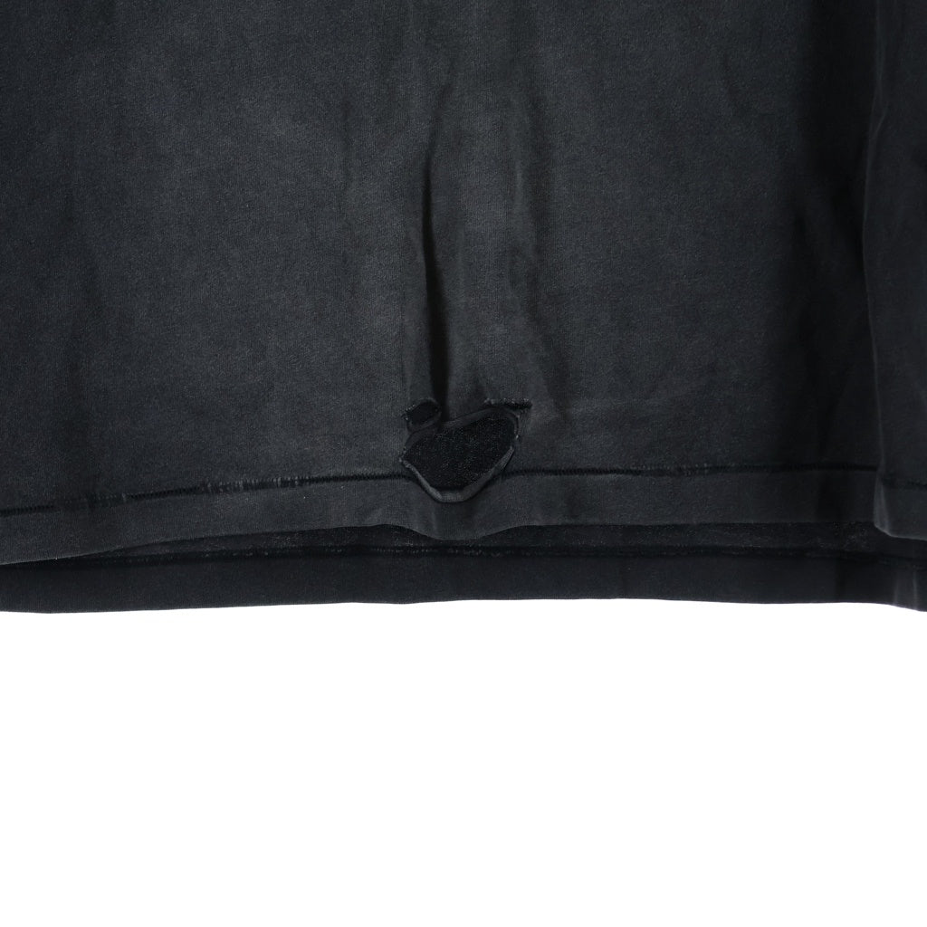 NO BRAND(ノーブランド) TROUBLED WATERS DETOX TEE トラブルウォーター ヴィンテージ加工オーバーサイズプリント半袖Tシャツ グレー