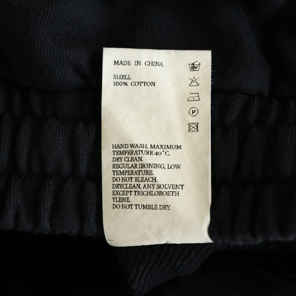 NO BRAND(ノーブランド) TROUBLED WATERS トラブルウォーター ダメージ加工プリントワイドスウェットパンツ ブラック