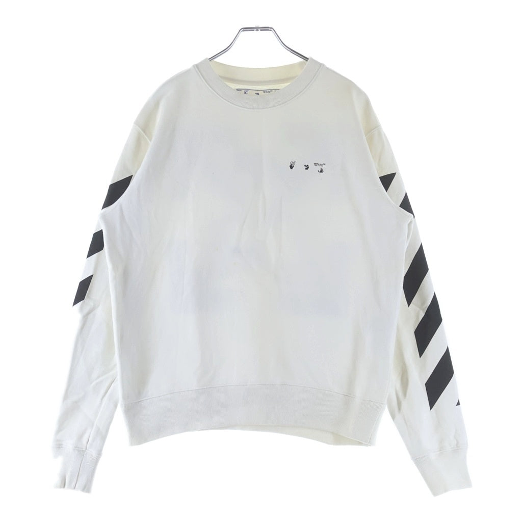 OFF-WHITE(オフホワイト) Arrows Sweater フロントロゴ バックアロープリント クルーネックトレーナー スウェットシャツ OMBA025F20FLE006 ホワイト