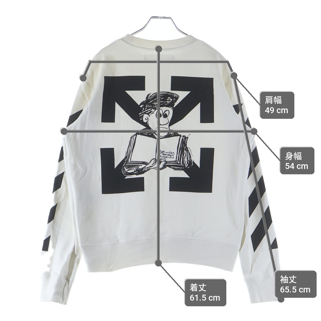 OFF-WHITE(オフホワイト) Arrows Sweater フロントロゴ バックアロープリント クルーネックトレーナー スウェットシャツ OMBA025F20FLE006 ホワイト