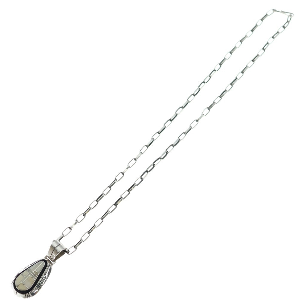 INDIAN JEWELRY(インディアンジュエリー) NAVAJO Jerry Nelson ナバホ族 ジェリーネルソン作 インレイ ネックレス シルバー/ホワイト