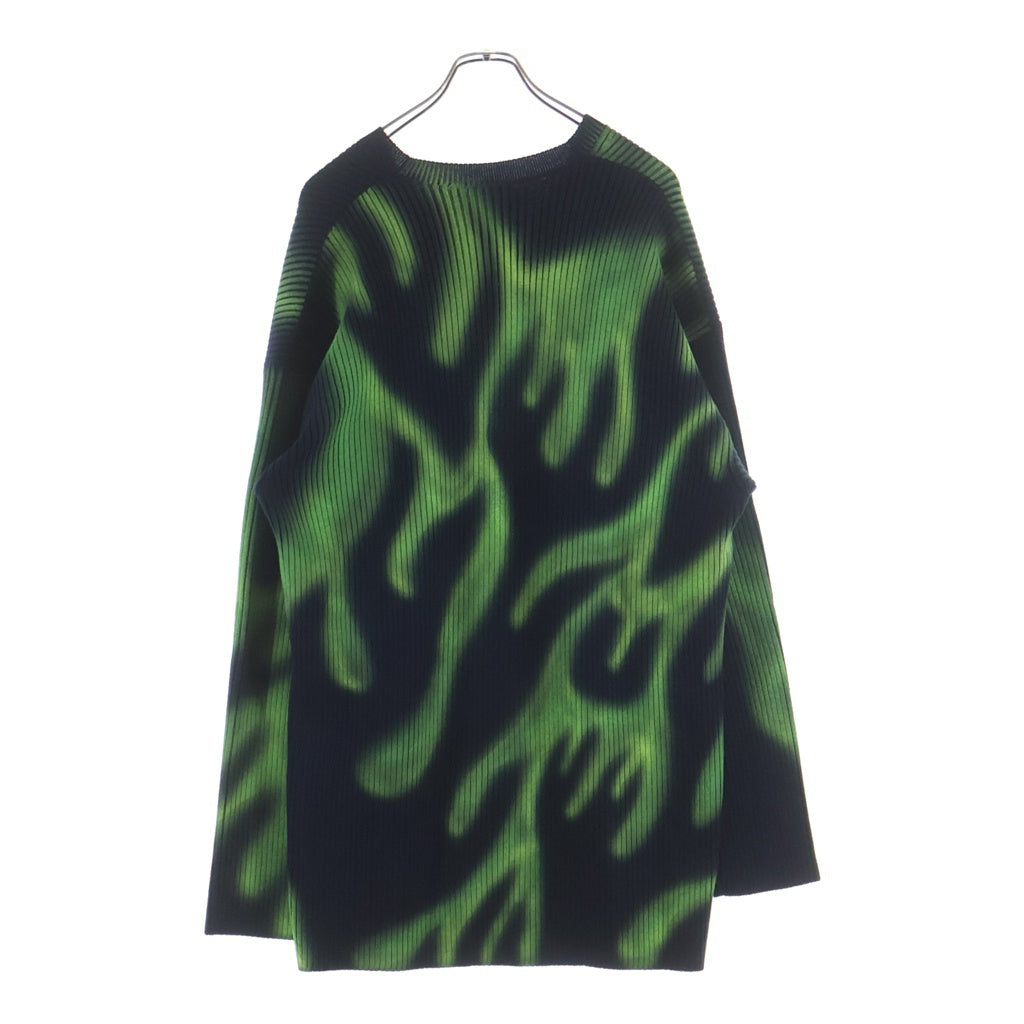 BALENCIAGA(バレンシアガ) 20SS フレイムオーバーサイズVネックセーター 599685 T1555 グリーン/ネイビー