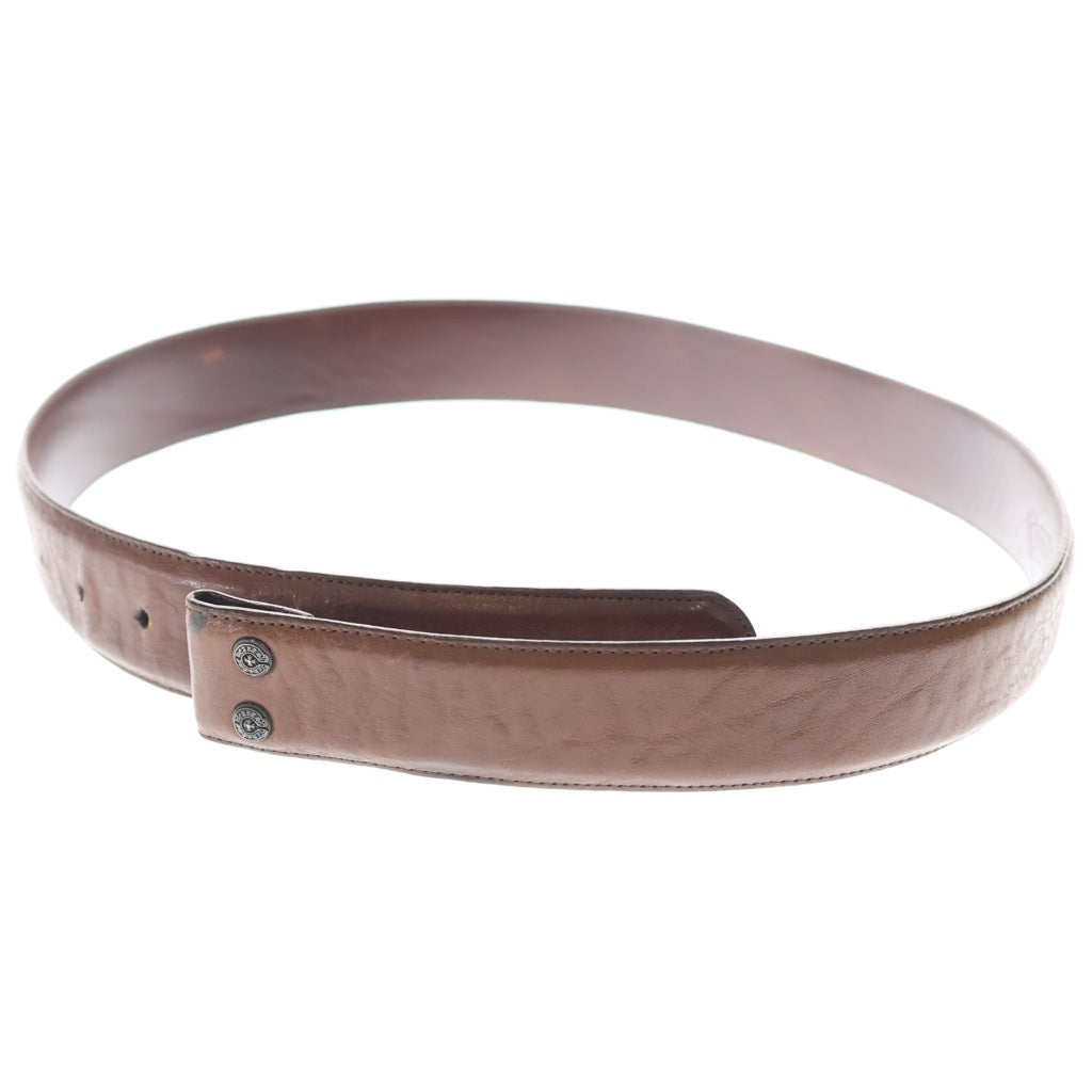CHROME HEARTS(クロムハーツ) 1.5 STRAP 1.5inch スクロールレーベルリベッツ レザーベルト ブラウン