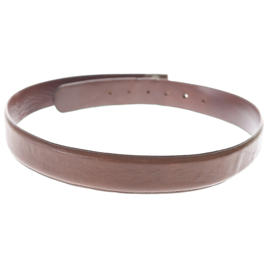CHROME HEARTS(クロムハーツ) 1.5 STRAP 1.5inch スクロールレーベルリベッツ レザーベルト ブラウン