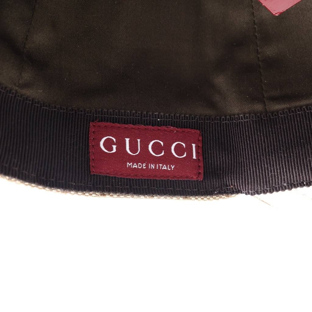 GUCCI(グッチ) 25SS×ヒグチユウコ 日本限定 GGキャンバスベースボールキャップ 帽子 847862 3HBFT ベージュ/ピンク レディース