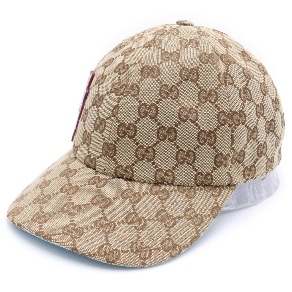 GUCCI(グッチ) 25SS×ヒグチユウコ 日本限定 GGキャンバスベースボールキャップ 帽子 847862 3HBFT ベージュ/ブルー レディース