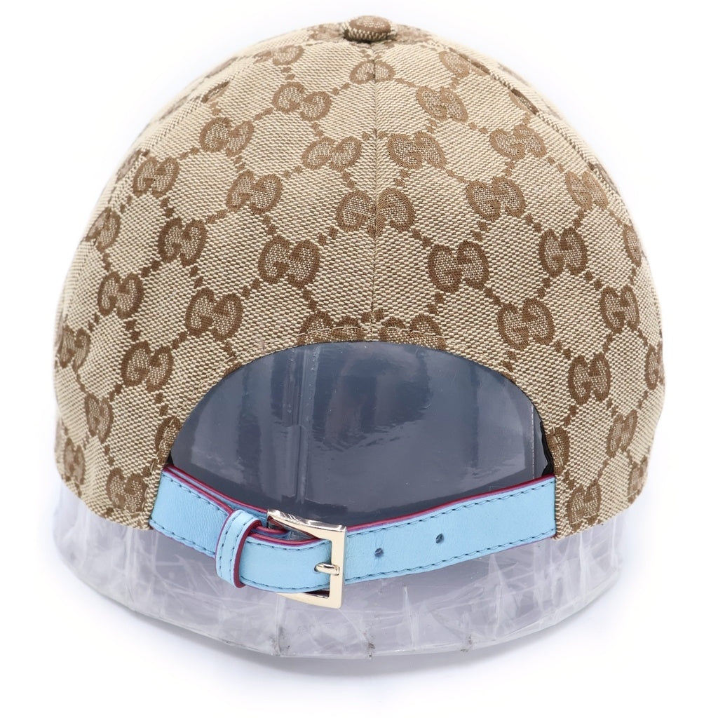 GUCCI(グッチ) 25SS×ヒグチユウコ 日本限定 GGキャンバスベースボールキャップ 帽子 847862 3HBFT ベージュ/ブルー レディース