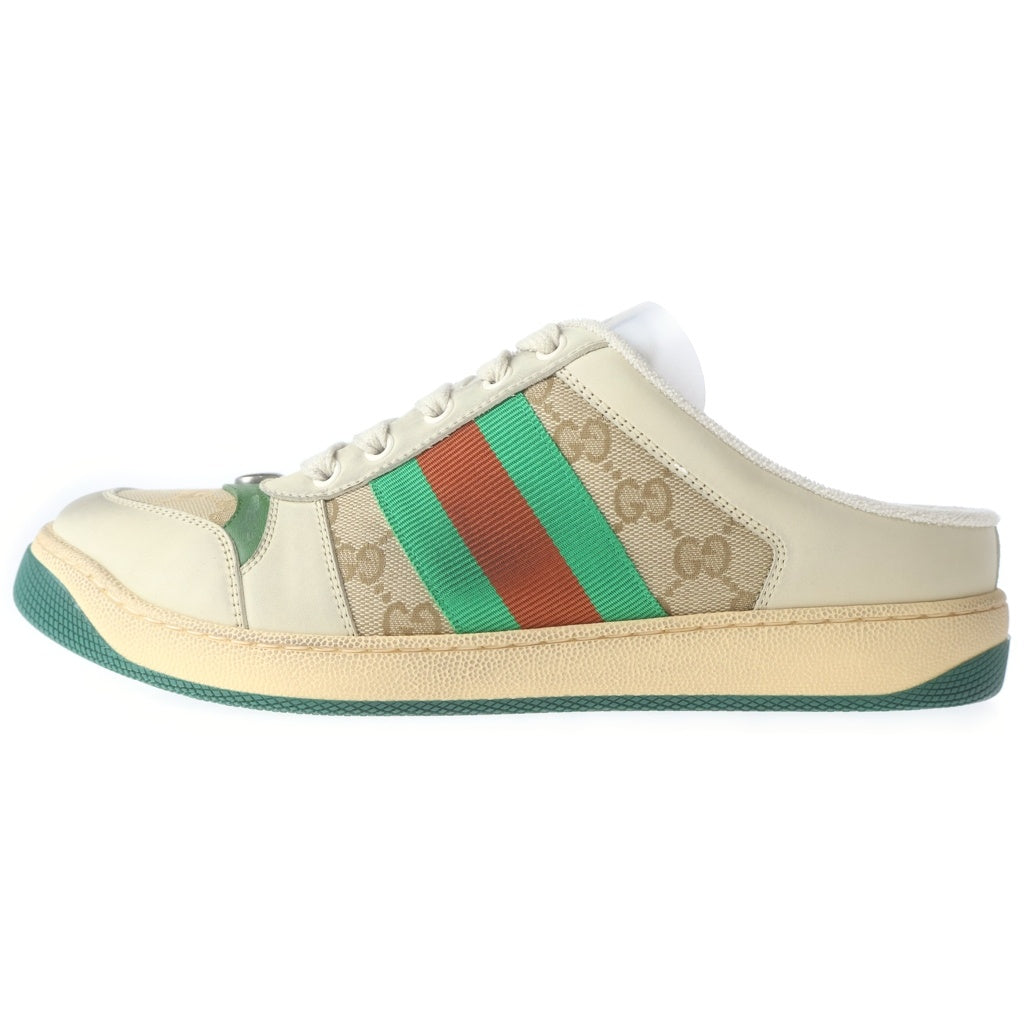 GUCCI(グッチ) SCREENER スクリーナー GGキャンバス ヴィンテージ加工 ミュールシューズ ローカットスニーカー 570443 ベージュ