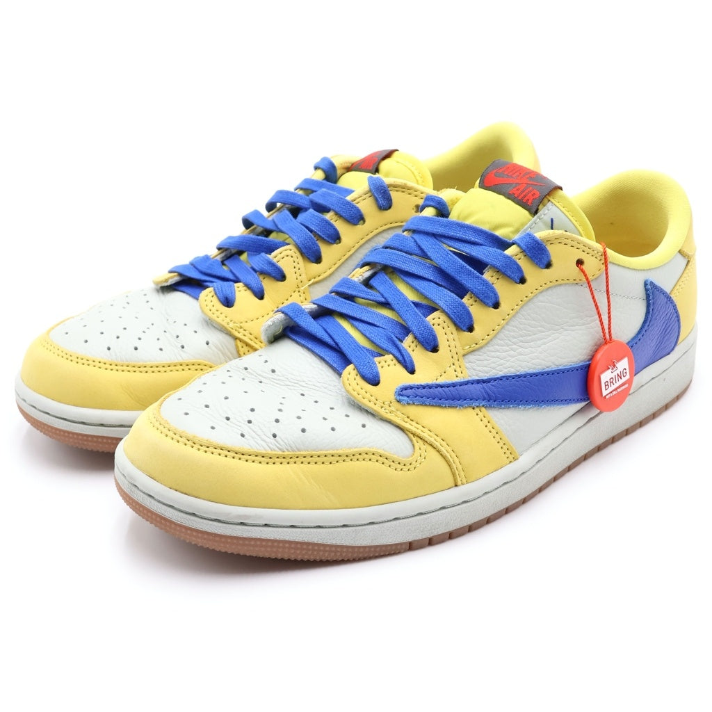 NIKE(ナイキ) ×TRAVIS SCOTT WMNS AIR JORDAN 1 RETRO LOW OG CANARY トラヴィススコット ウィメンズ エアジョーダン1 ローカットスニーカー US10.5/27.5cm DZ4137-700 レディース