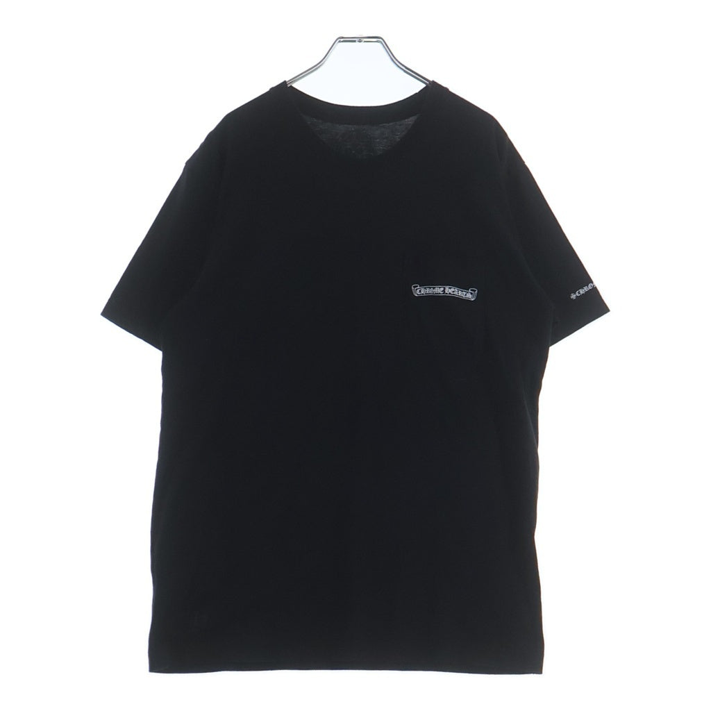CHROME HEARTS(クロムハーツ) CH T-SHIRT スクロールラベルプリントポケット半袖Tシャツ カットソー ブラック