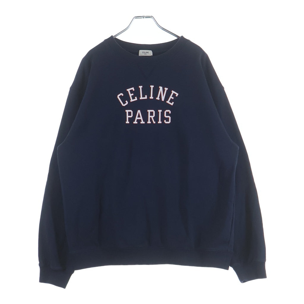 CELINE(セリーヌ) 26SS PARIS ロゴプリントスウェットトレーナー RY0S1510Z.07RV ネイビー