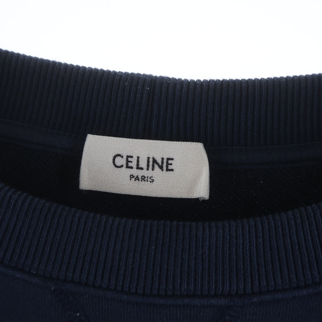 CELINE(セリーヌ) 26SS PARIS ロゴプリントスウェットトレーナー RY0S1510Z.07RV ネイビー