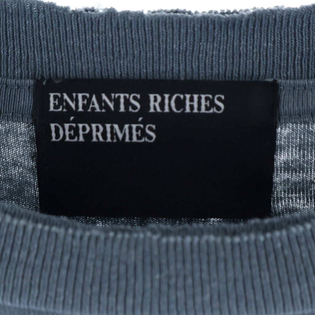 ENFANTS RICHES DEPRIMES(アンファンリッシュデプリメ) 25SS BOY IN CHAINS LS T-SHIRT ボーイ・イン・チェインズ ダメージ加工プリント長袖Tシャツ ブルー