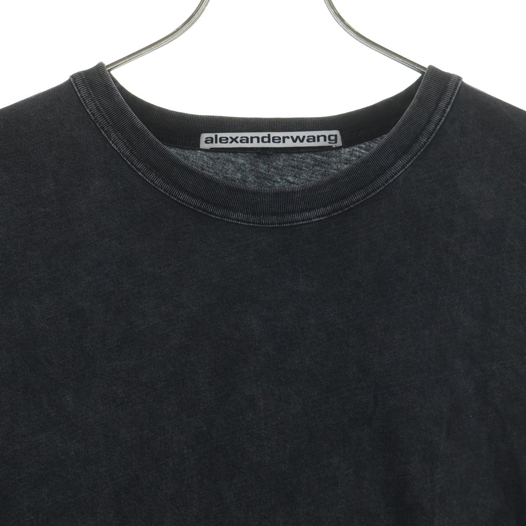 ALEXANDER WANG(アレキサンダーワン) ロゴデザイン ウォッシュド加工 長袖Tシャツ ブラック UCC3221537