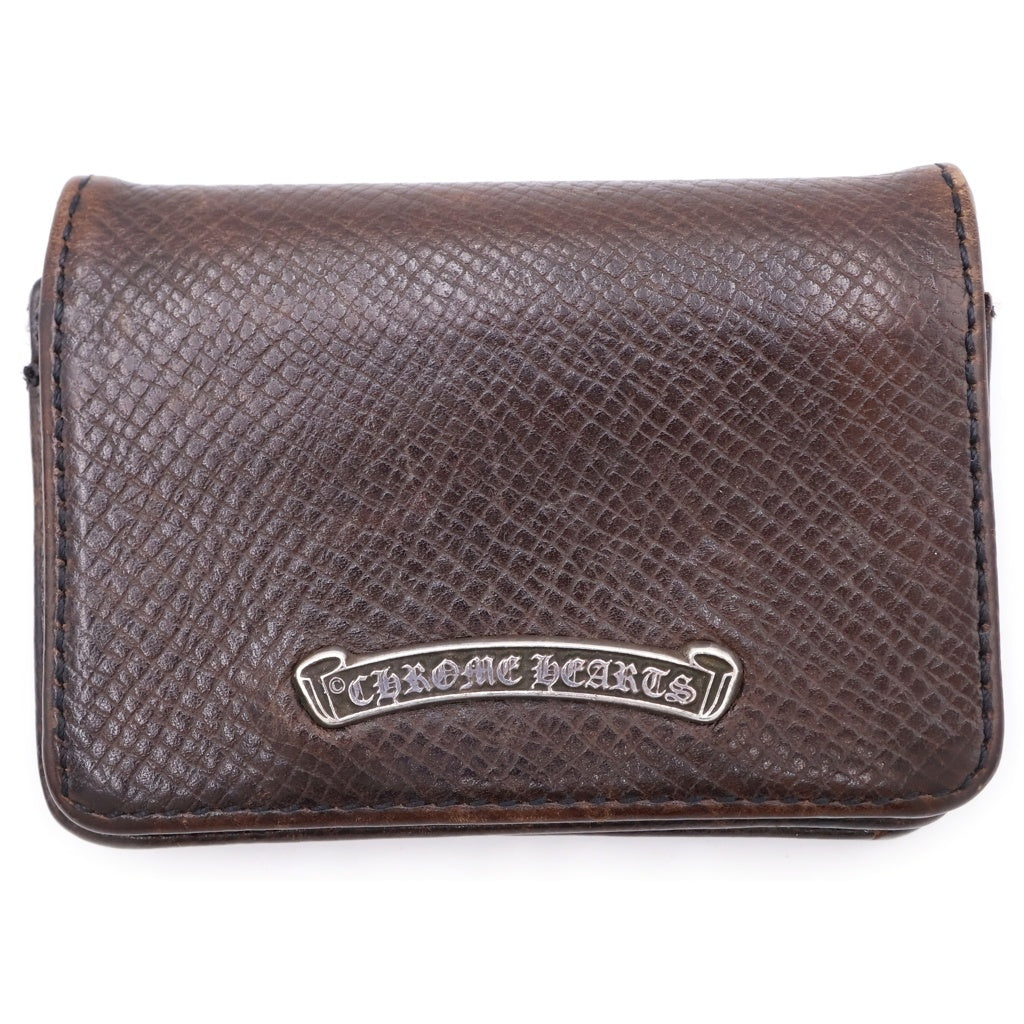 CHROME HEARTS(クロムハーツ) CRD CSE3PKTWDV1 アーチロゴプレート3ポケットレザーカードケース ブラウン