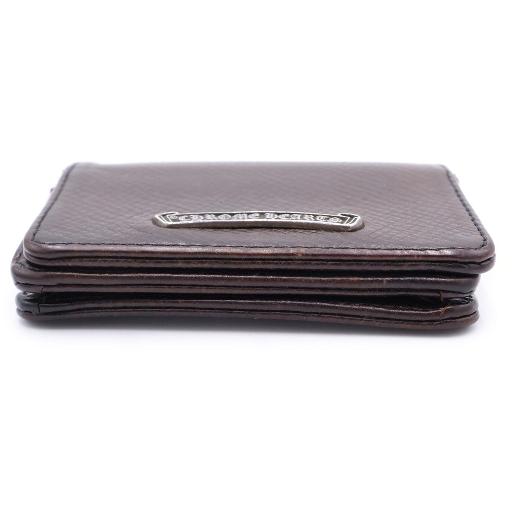 CHROME HEARTS(クロムハーツ) CRD CSE3PKTWDV1 アーチロゴプレート3ポケットレザーカードケース ブラウン