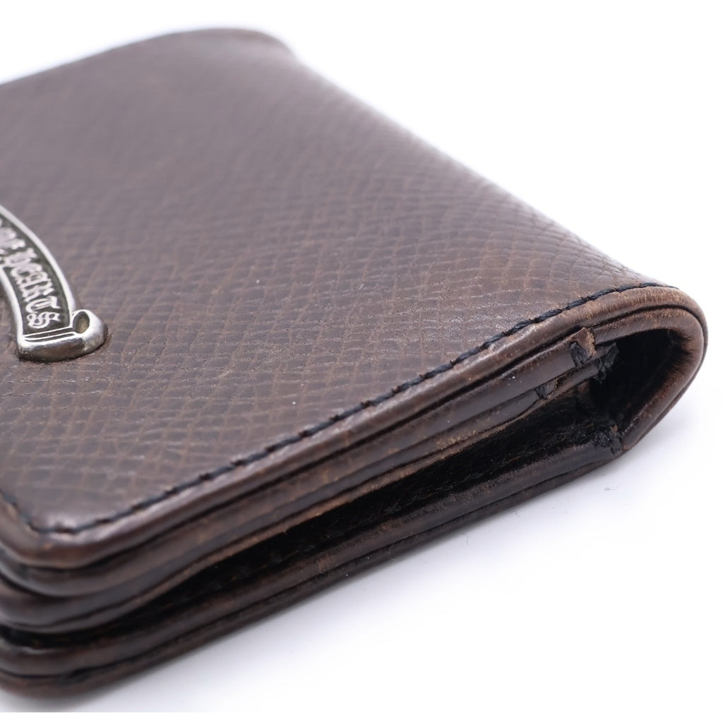 CHROME HEARTS(クロムハーツ) CRD CSE3PKTWDV1 アーチロゴプレート3ポケットレザーカードケース ブラウン