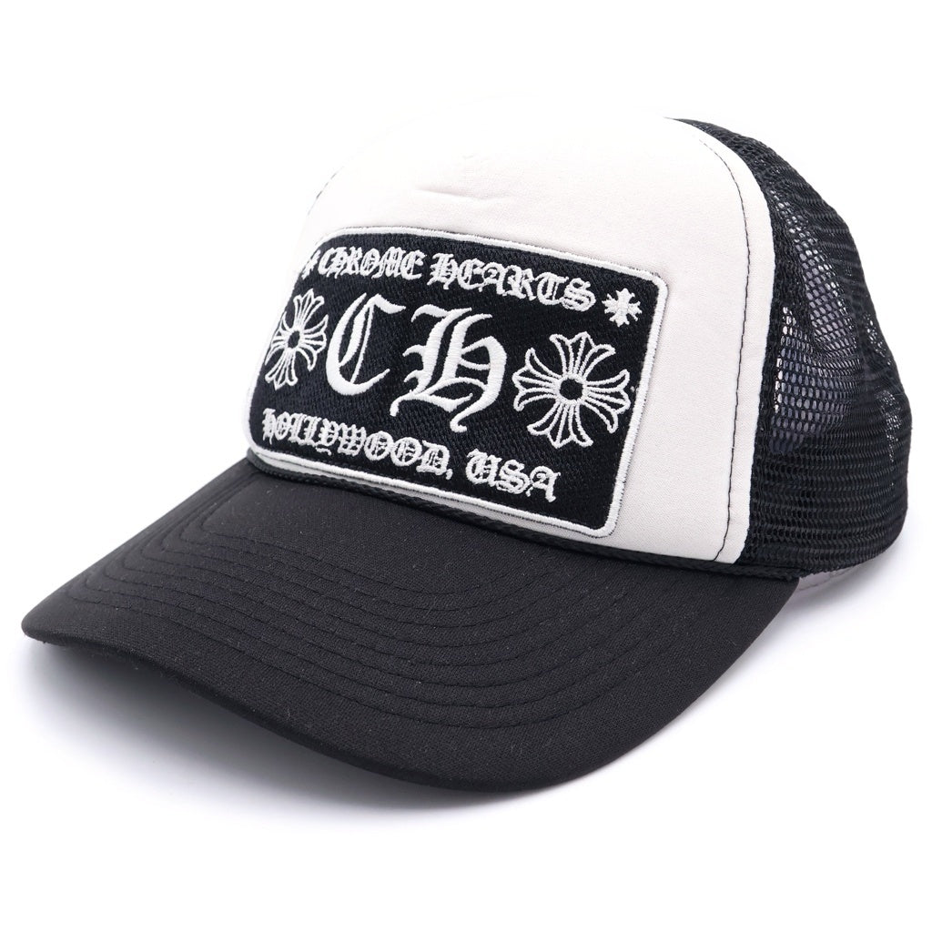CHROME HEARTS(クロムハーツ) TRUCKER CAP トラッカーキャップ CHパッチクロスボール付メッシュキャップ 帽子 ブラック/ホワイト