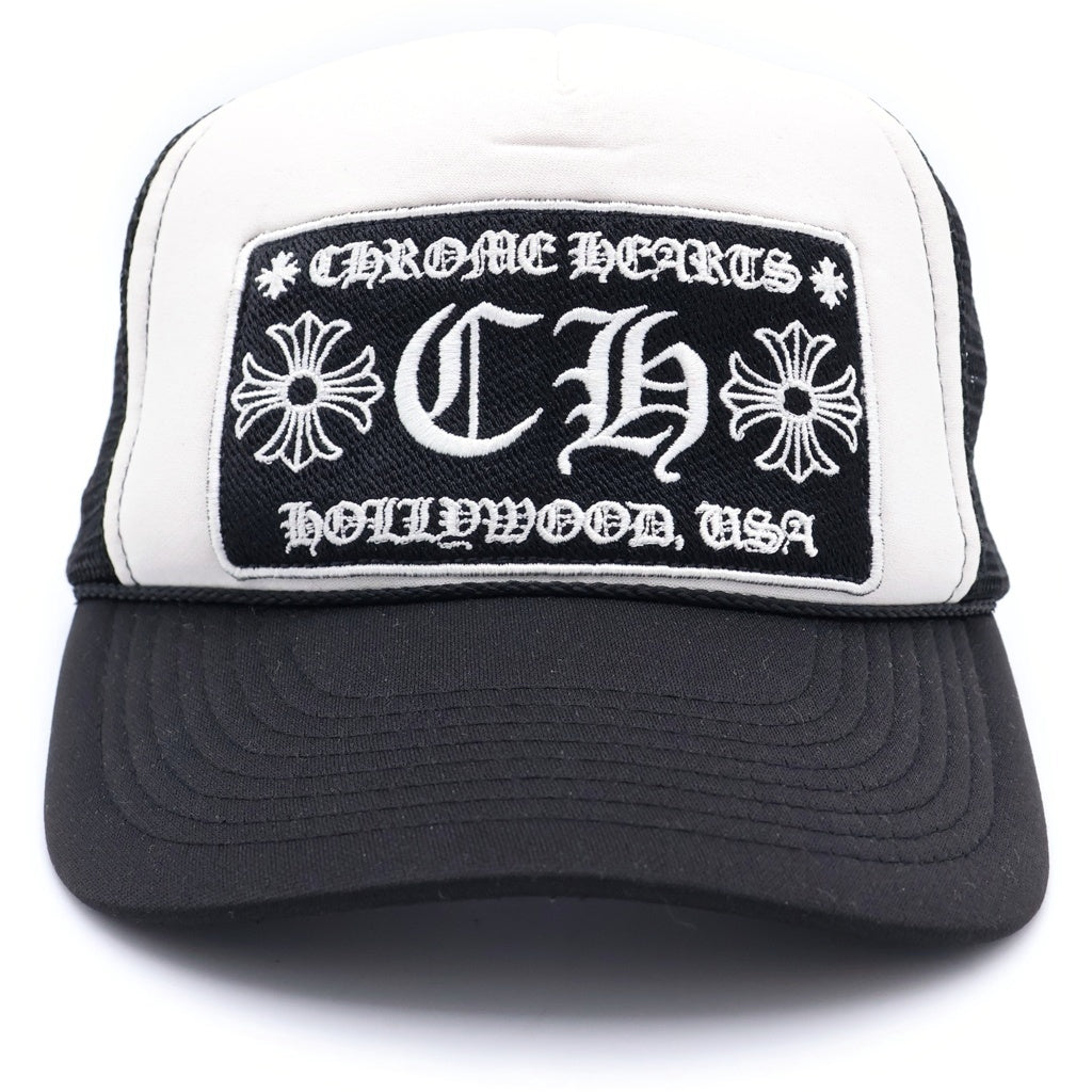 CHROME HEARTS(クロムハーツ) TRUCKER CAP トラッカーキャップ CHパッチクロスボール付メッシュキャップ 帽子 ブラック/ホワイト