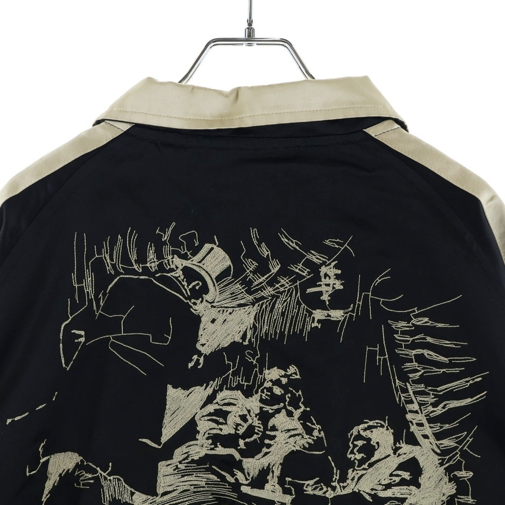 ENFANTS RICHES DEPRIMES(アンファンリッシュデプリメ) 24AW Opium Den Varsity NY Edition Jacket オピウムデン バーシティーニューヨークエディションジャケット ブラック/アイボリー