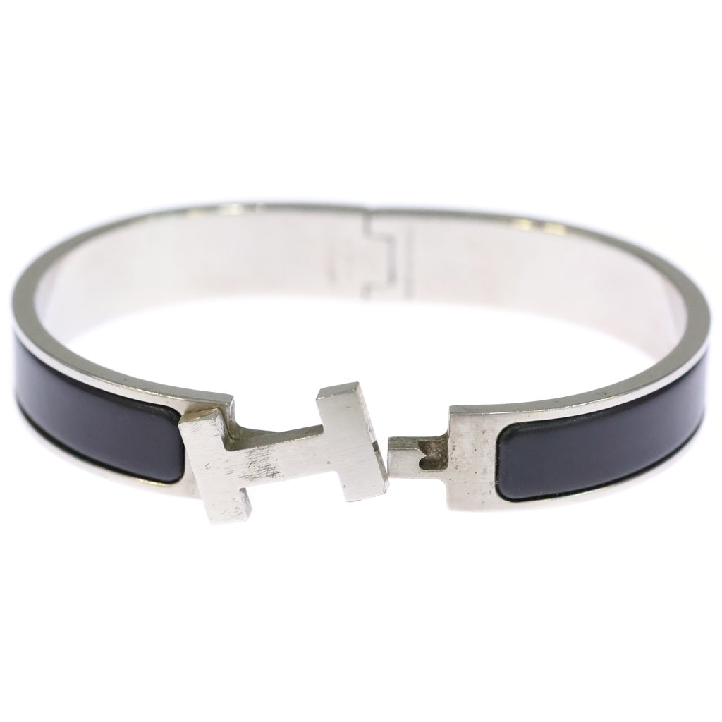 美品✨　エルメス　バングル　ブレスレット　Hクリック　 シルバー　885 HERMES(エルメス) クリックH ロゴ エナメル バングル ブレスレット