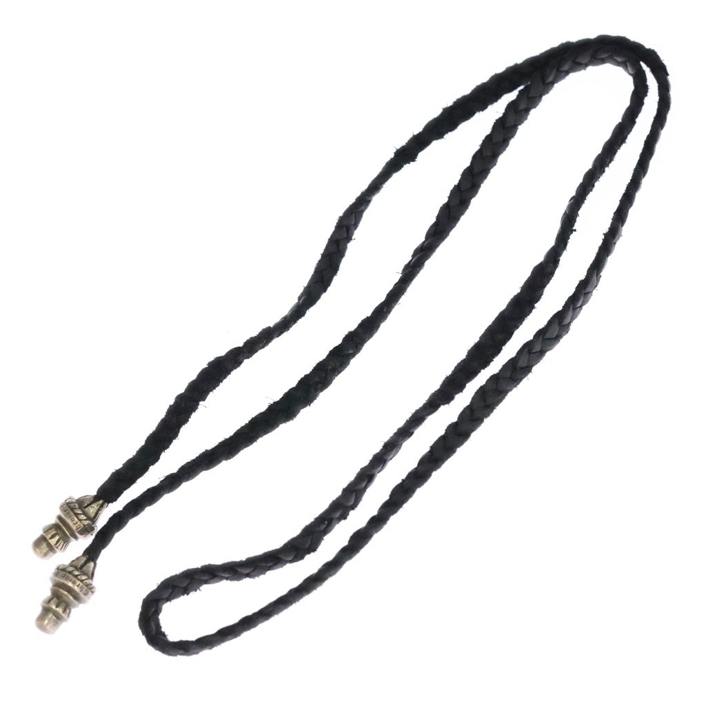 CHROME HEARTS(クロムハーツ) LEATHER BRAID SCROLL ネックレス レザーブレイドネックレス ブラック/シルバー BCA377