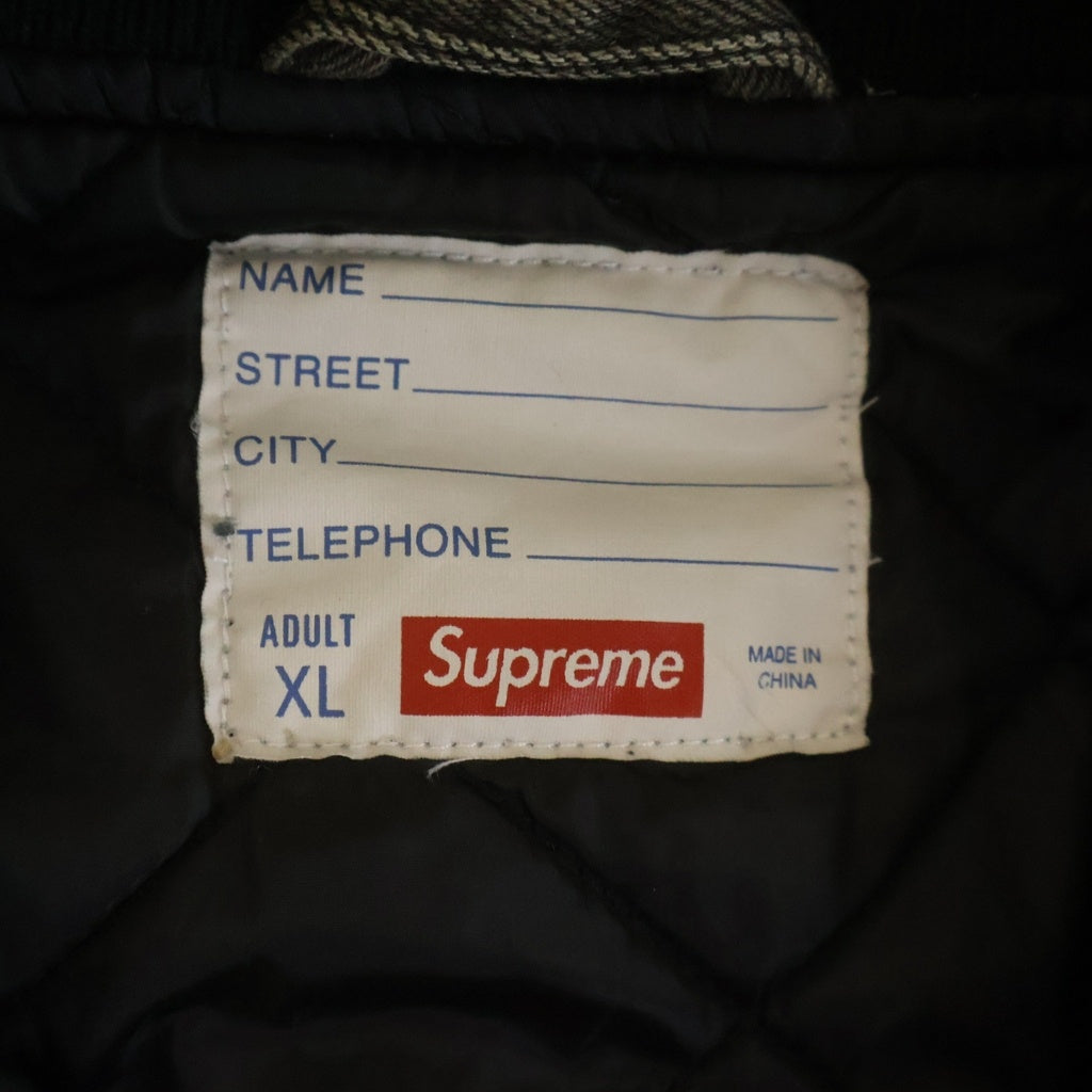 SUPREME(シュプリーム) 23SS Washed Knockout Denim Varsity Jacket ウォッシュドノックアウトデニムバーシティジャケット ブラック