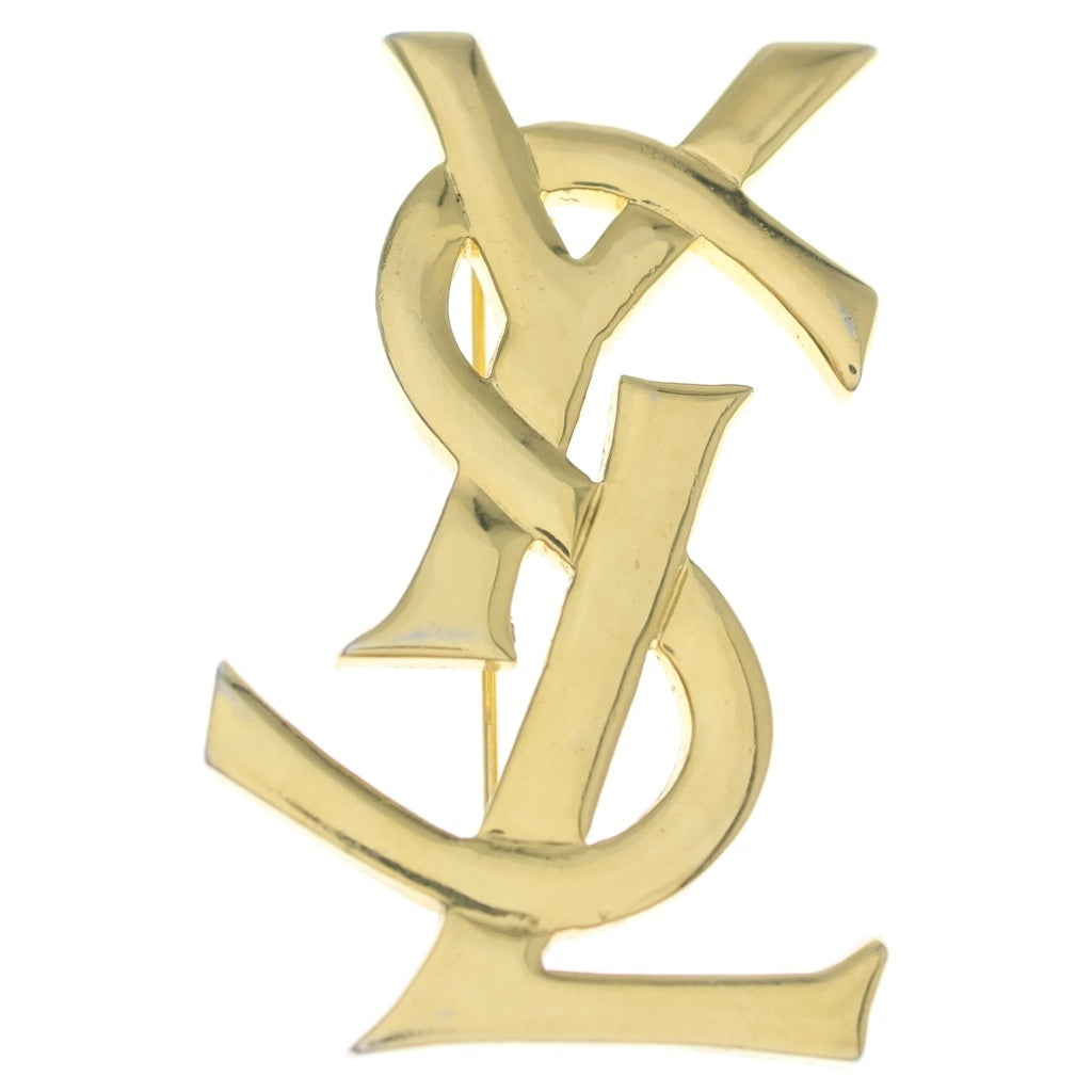 SAINT LAURENT PARIS(サンローランパリ) YSLロゴブローチ ピンバッジ ゴールド レディース
