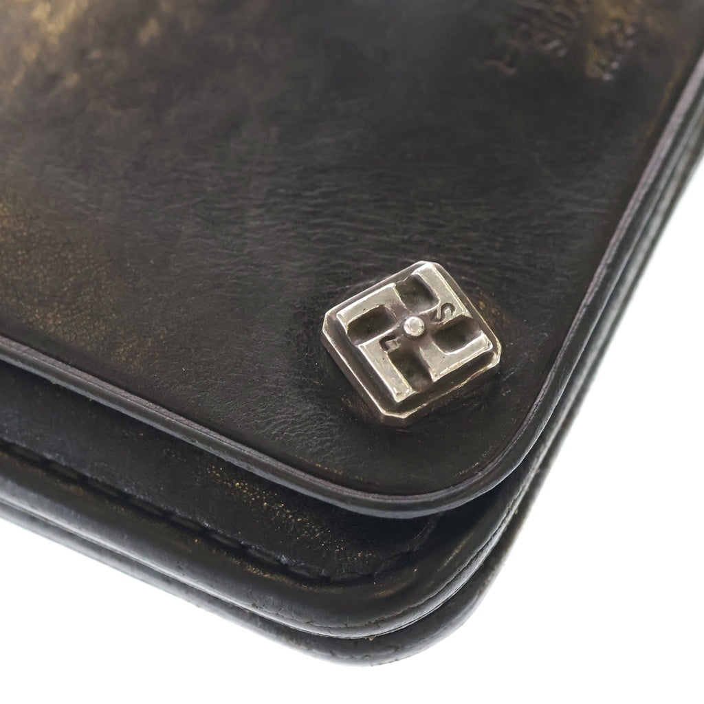 STOP LIGHT(ストップライト) LEATHER 卍ボタン レザーショートウォレット 2つ折り財布 ブラック