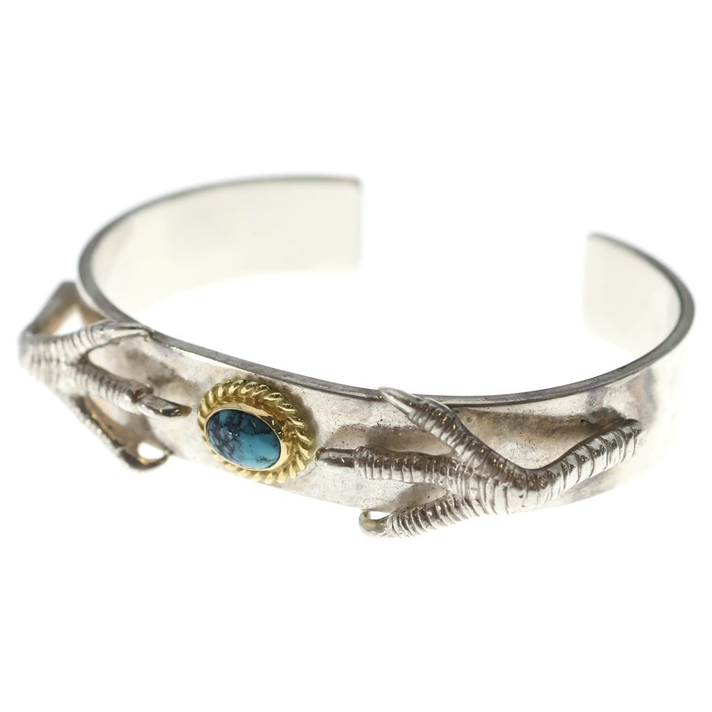 鷲見太郎(ワシミタロウ) M plain bangle 12mm turquoise 6×8 K18 cup eagle claw pendant 01 eagle claw pendant 02イーグルクロー付き18金カップバングル シルバーゴールド