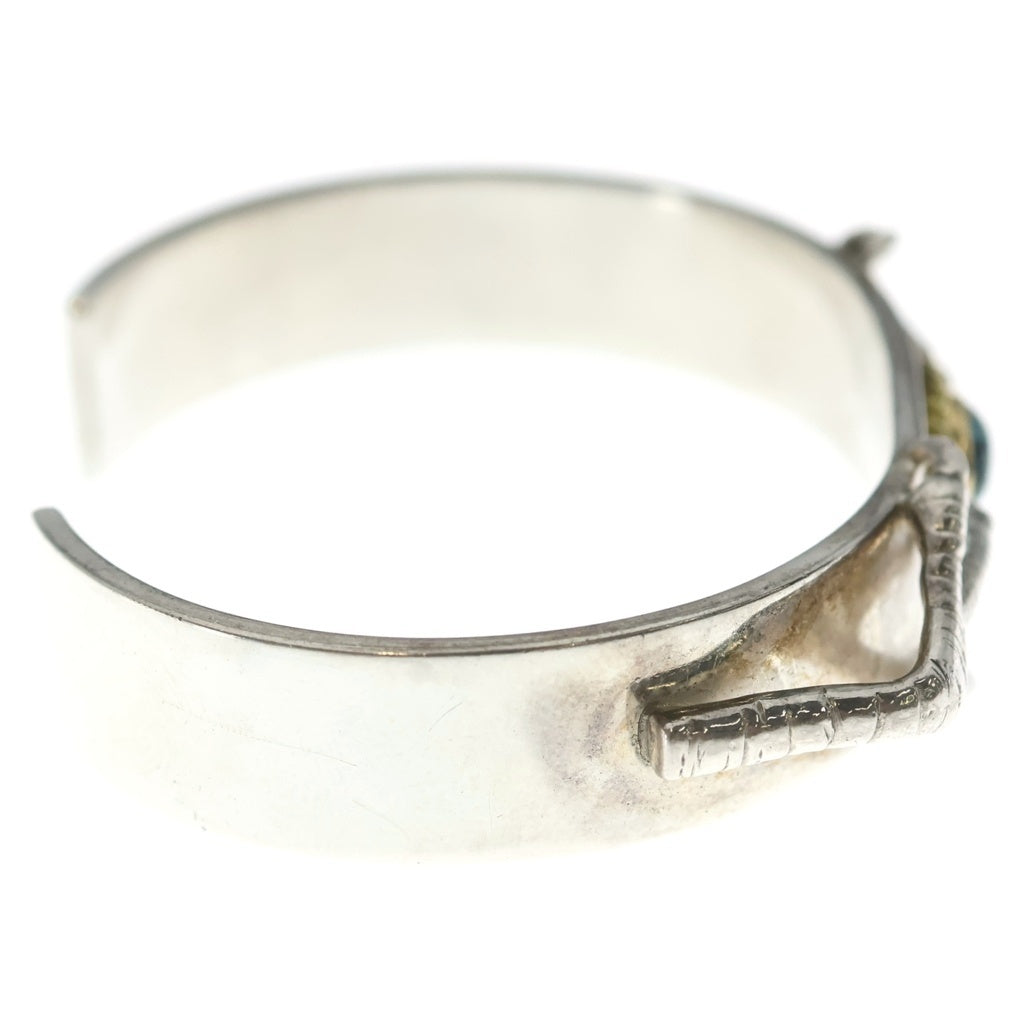 鷲見太郎(ワシミタロウ) M plain bangle 12mm turquoise 6×8 K18 cup eagle claw pendant 01 eagle claw pendant 02イーグルクロー付き18金カップバングル シルバーゴールド