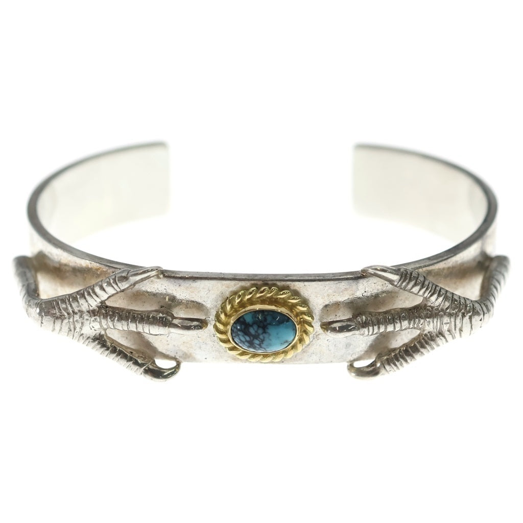 鷲見太郎(ワシミタロウ) M plain bangle 12mm turquoise 6×8 K18 cup eagle claw pendant 01 eagle claw pendant 02イーグルクロー付き18金カップバングル シルバーゴールド
