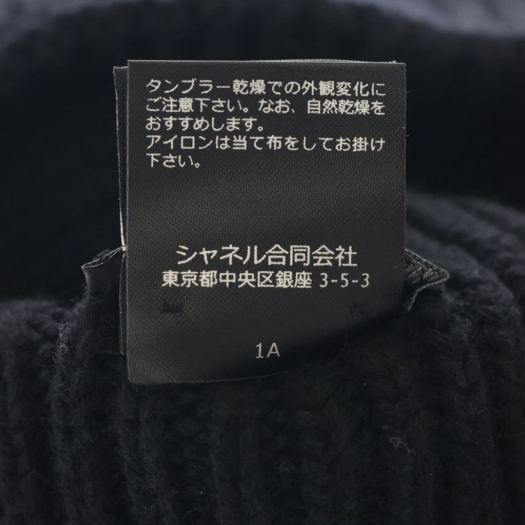 CHANEL(シャネル) 24B AW ロゴワッペンカシミヤビーニー ニットキャップ AAA410 B17819 ブラック