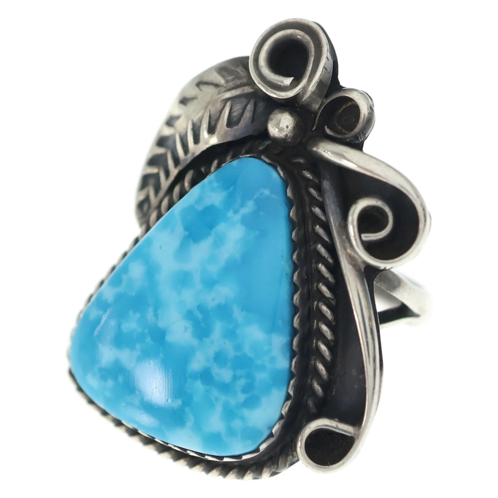 INDIAN JEWELRY(インディアンジュエリー) ナバホ族 Arnold Goodluck アーノルドグッドラック作 ターコイズリング シルバー