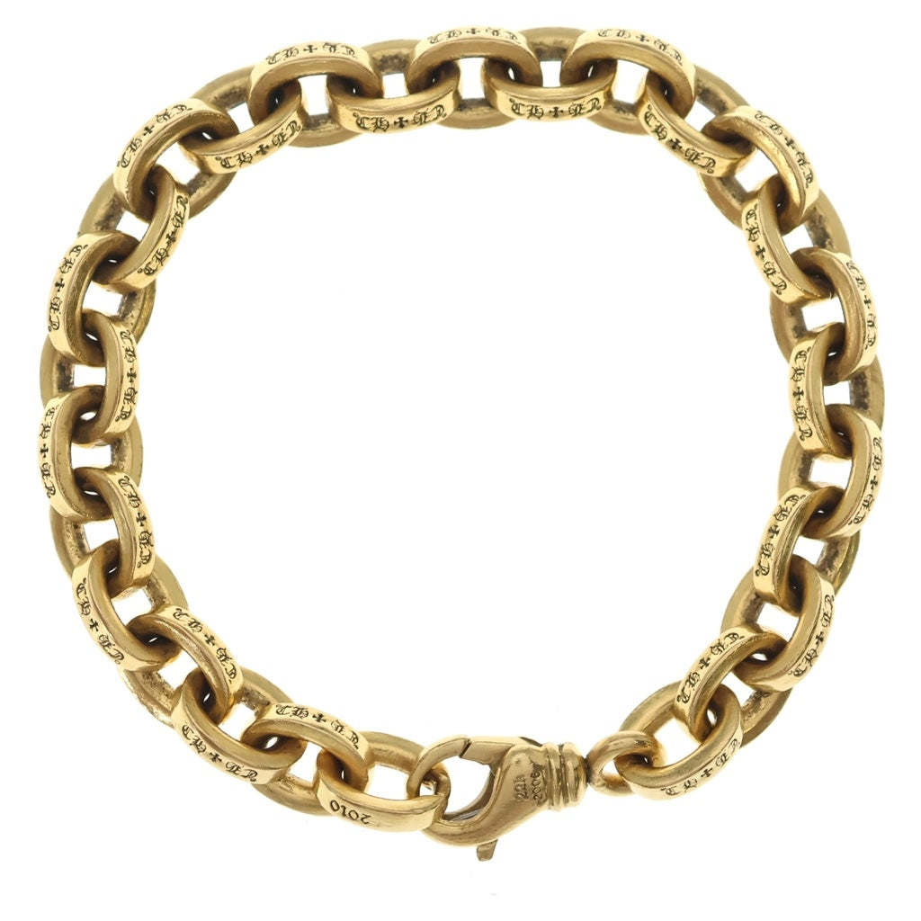 CHROME HEARTS(クロムハーツ) 22K LARGE PAPER CHN ラージペーパーチェーン ゴールドブレスレット ゴールド 7inch