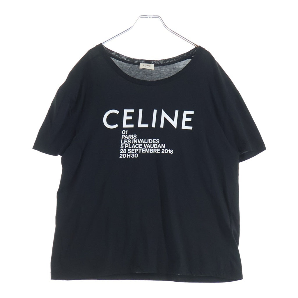 CELINE(セリーヌ) 19SS ルーズロゴプリント半袖Tシャツ カットソー X008375E ブラック