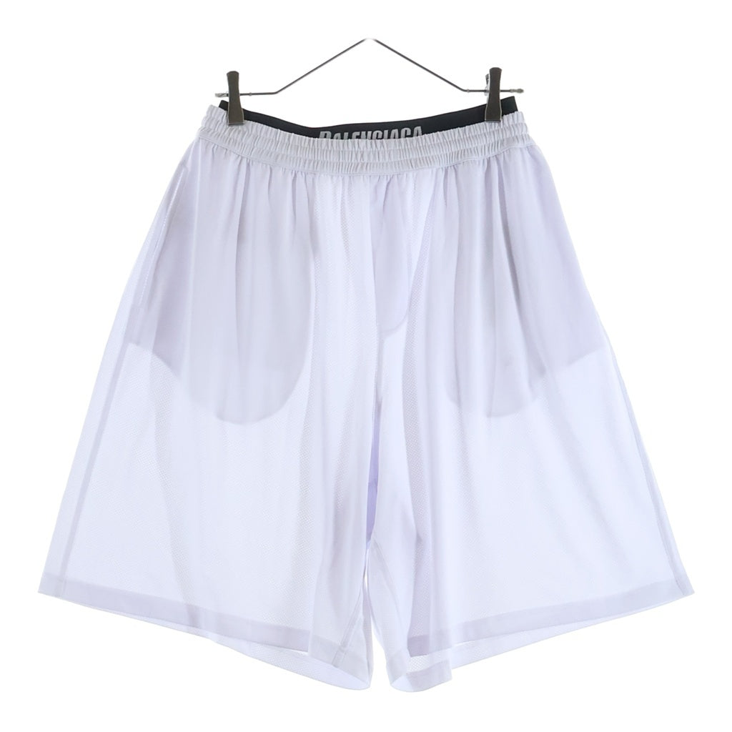 BALENCIAGA(バレンシアガ) 22SS Mesh Shorts ロゴメッシュハーフパンツ ショーツ 698317 4C0B4 ホワイト
