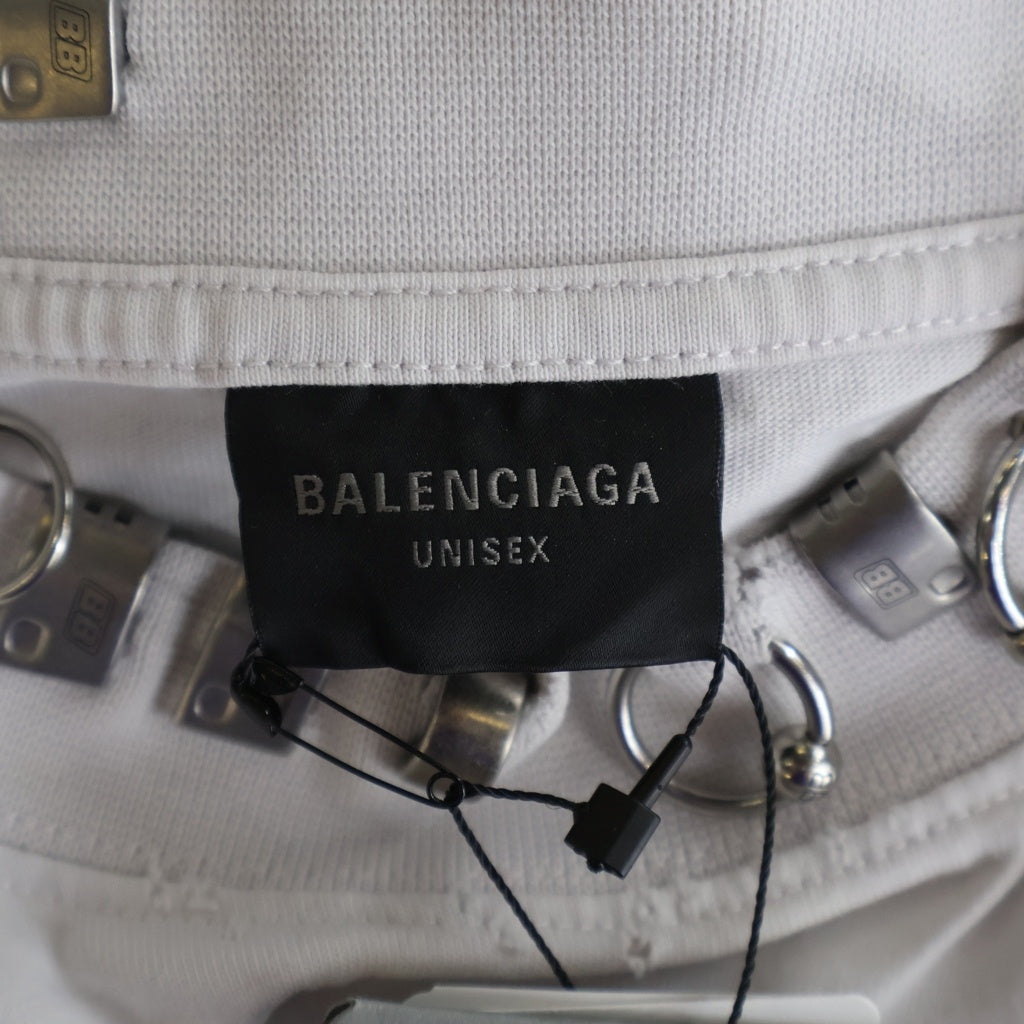 BALENCIAGA(バレンシアガ) 23AW Pierced T-shirt Oversized ピアスオーバーサイズ半袖Tシャツ カットソー 761460 TPVD4 ホワイト