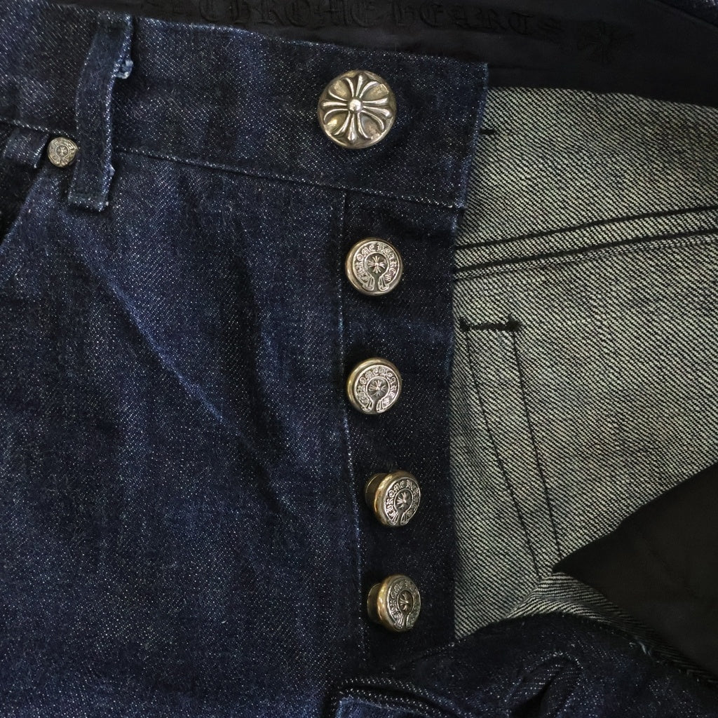 CHROME HEARTS(クロムハーツ) DNM PANTS CRS BTN INDIGO クロスボールボタン スクロールラベル デニムパンツ インディゴ