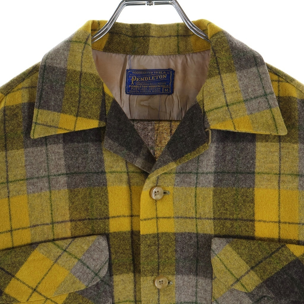 PENDLETON(ペンドルトン) 50S VINTAGE ヴィンテージ USA製 チェック ウールフランネル 長袖シャツ グレー/ブルー