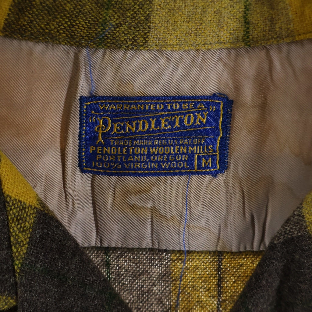 PENDLETON(ペンドルトン) 50S VINTAGE ヴィンテージ USA製 チェック ウールフランネル 長袖シャツ グレー/ブルー