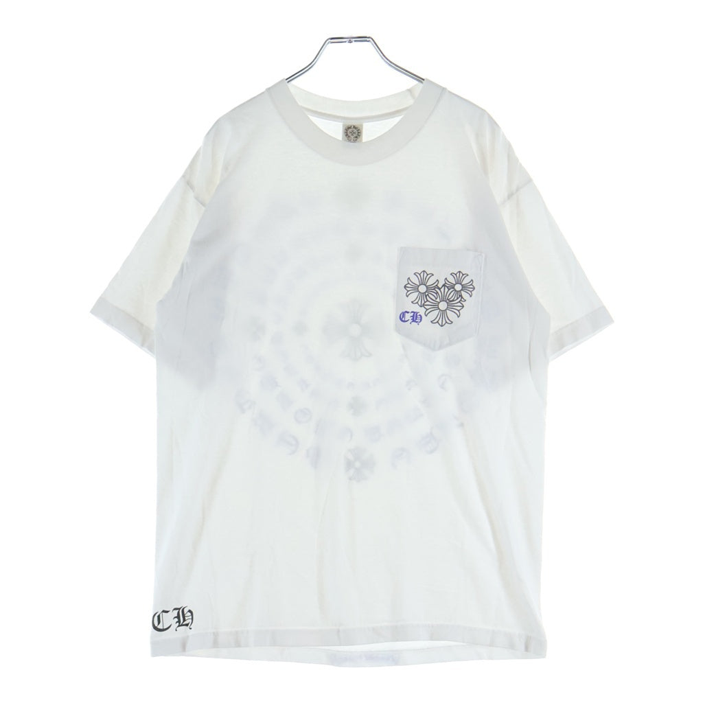 CHROME HEARTS(クロムハーツ) OLD CH PLS T-SHIRT バックCHプラスプリント クルーネック半袖カットソーTシャツ ホワイト