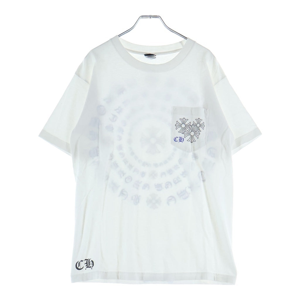 CHROME HEARTS(クロムハーツ) OLD CH PLS T-SHIRT バックCHプラスプリント クルーネック半袖カットソーTシャツ ホワイト