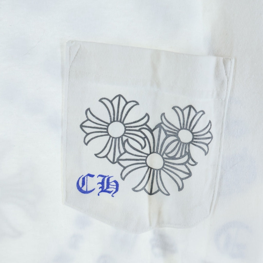 CHROME HEARTS(クロムハーツ) OLD CH PLS T-SHIRT バックCHプラスプリント クルーネック半袖カットソーTシャツ ホワイト
