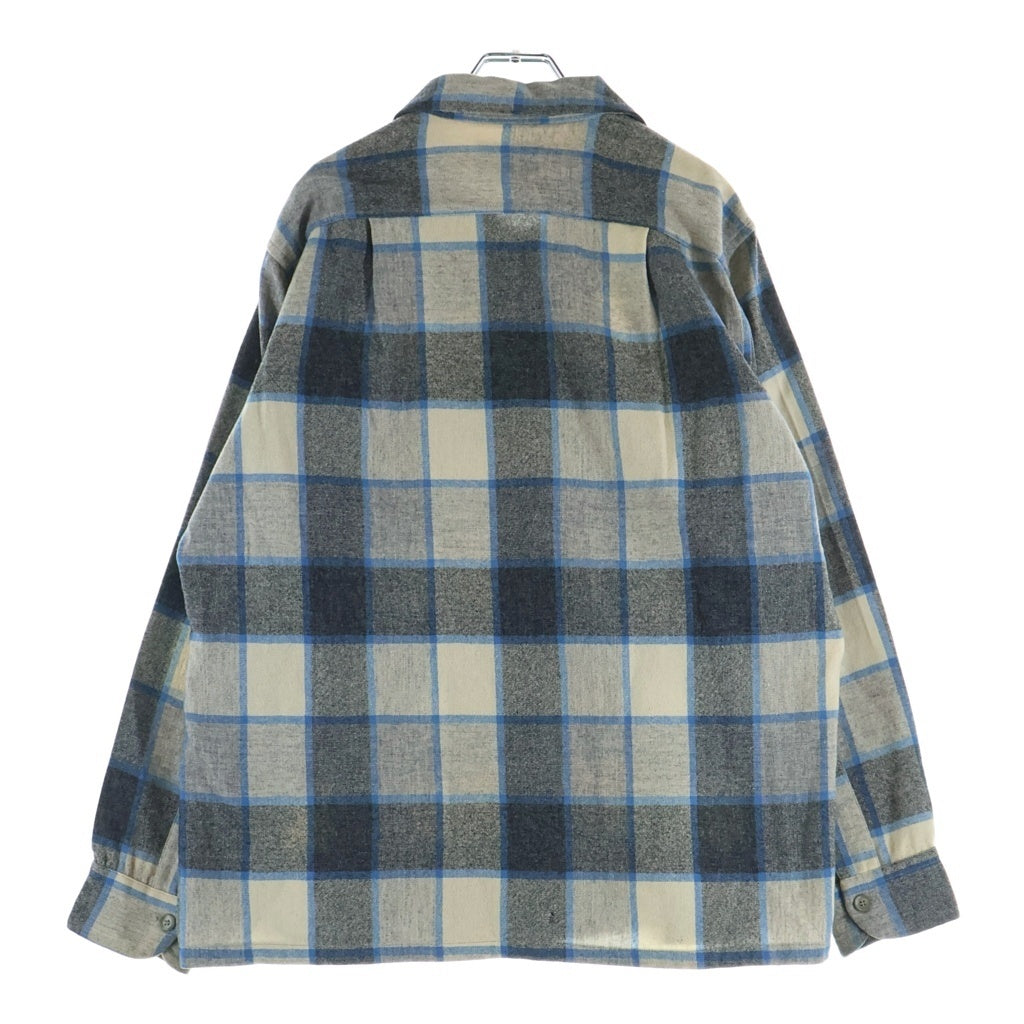 PENDLETON(ペンドルトン) 50S VINTAGE ヴィンテージ USA製 チェック ウールフランネル 長袖シャツ グレー/ブルー