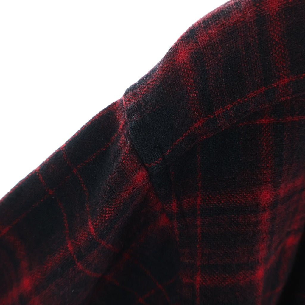 PENDLETON(ペンドルトン) 50S VINTAGE ヴィンテージ USA製 オンブレチェック ウールフランネル 長袖シャツ レッド