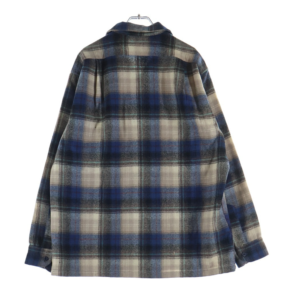 PENDLETON(ペンドルトン) 70S VINTAGE ヴィンテージ USA製 チェック ウールフランネル 長袖シャツ グレー/ブルー