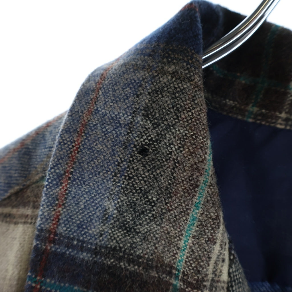 PENDLETON(ペンドルトン) 70S VINTAGE ヴィンテージ USA製 チェック ウールフランネル 長袖シャツ グレー/ブルー