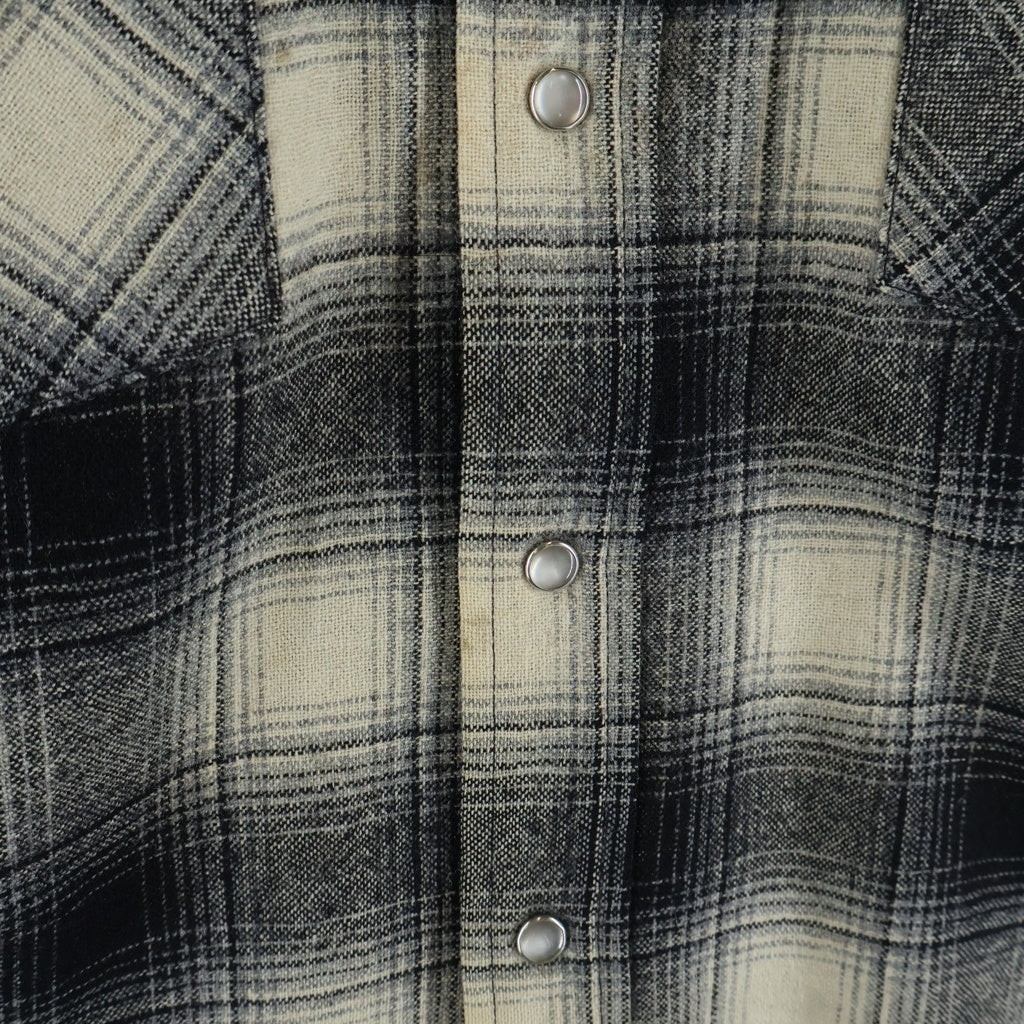 PENDLETON(ペンドルトン) 70S VINTAGE ヴィンテージ USA製 ウエスタン ウール 長袖シャツ ブラック/ホワイト