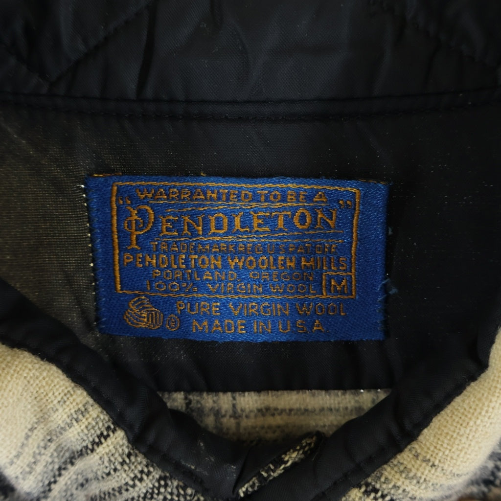 PENDLETON(ペンドルトン) 70S VINTAGE ヴィンテージ USA製 ウエスタン ウール 長袖シャツ ブラック/ホワイト
